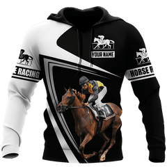 Maxcorners Men Hoodie Black White Personalized Name