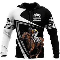 Maxcorners Men Hoodie Black White Personalized Name