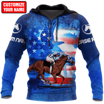 Maxcorners Men Hoodie Blue Personalized Name