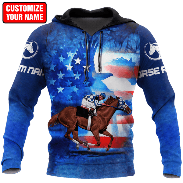 Maxcorners Men Hoodie Blue Personalized Name