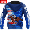 Maxcorners Men Hoodie Blue Personalized Name