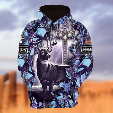 Custom Name 3D All Over Print Colorful Hoodie Style 6 Deer Hunter Clothing Hunter Gift