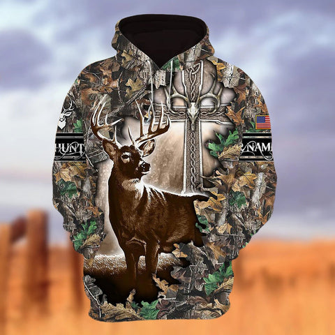 Custom Name 3D All Over Print Colorful Hoodie Style 5 Deer Hunter Clothing Hunter Gift