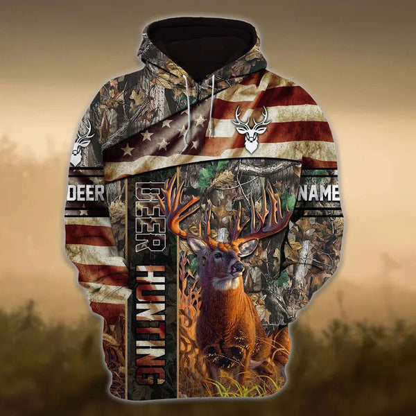 American Deer Hunting Hoodie Style 3 3D Full Print Custom Hunter Clothing