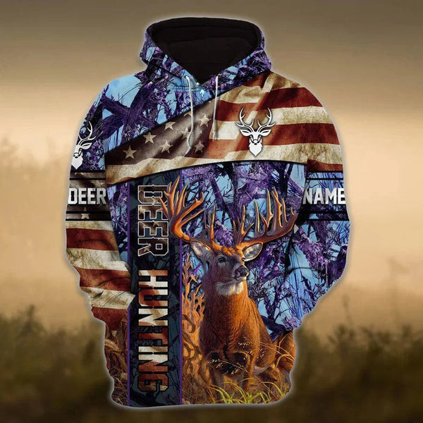 American Deer Hunting Hoodie Style 6 3D Full Print Custom Hunter Clothing