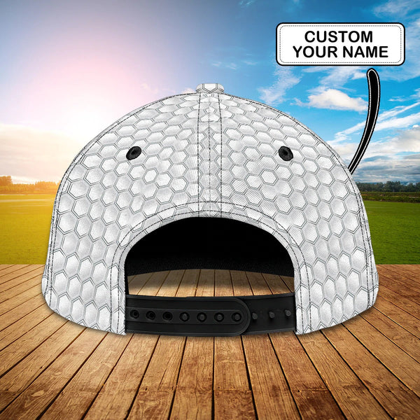 Maxcorners Golf White Hexagon Pattern Customized Name All Over Printed Cap