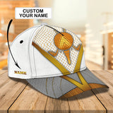 Maxcorners Golf White And Gold Customized Name All Over Printed Cap