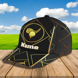 Maxcorners Golf Black Gold Customized Name All Over Printed Cap