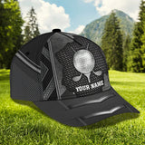 Maxcorners Golf Lover Black Customized Name All Over Printed Cap