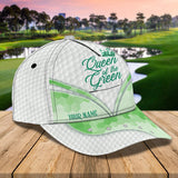 Maxcorners Golf Green Hexagon Pattern Customized Name All Over Printed Cap