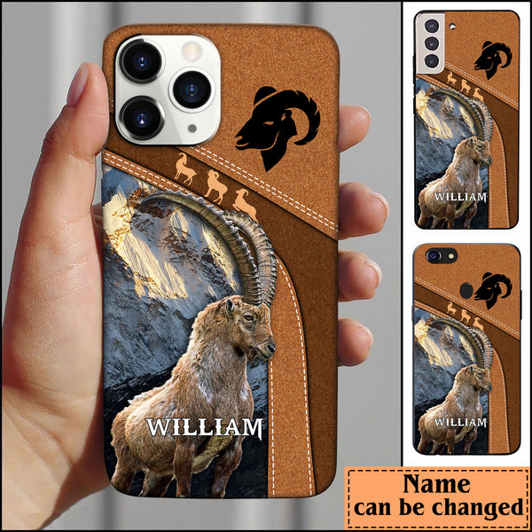 Maxcorners Leather Pattern Personalized Mountain Goat Phone Case  - IPhone