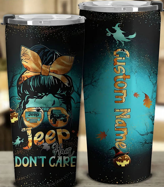 Maxcorners Jeep Hair Don't Care Halloween 3D Over Printed Tumbler