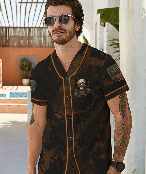 Maxcorners Jeep Skull Flag Jersey Shirt