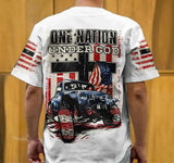 Maxcorners One Nation Under God Jeep Cross White Jersey Shirt