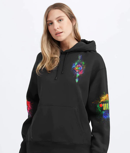 Maxcorners Watercolor Jeep Compass 3D Over Printed Hoodie