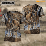 Maxcorners Custom Name Hunting Deer Autunm Style Shirt 3D All Over Printed Clothes