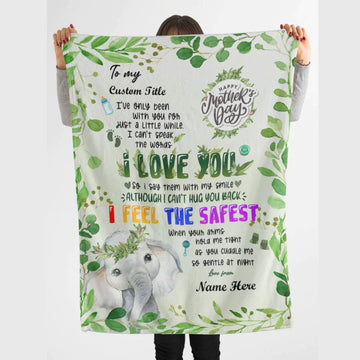 Maxcorners Mother's Day I Feel The Safest Personalized Name Blanket