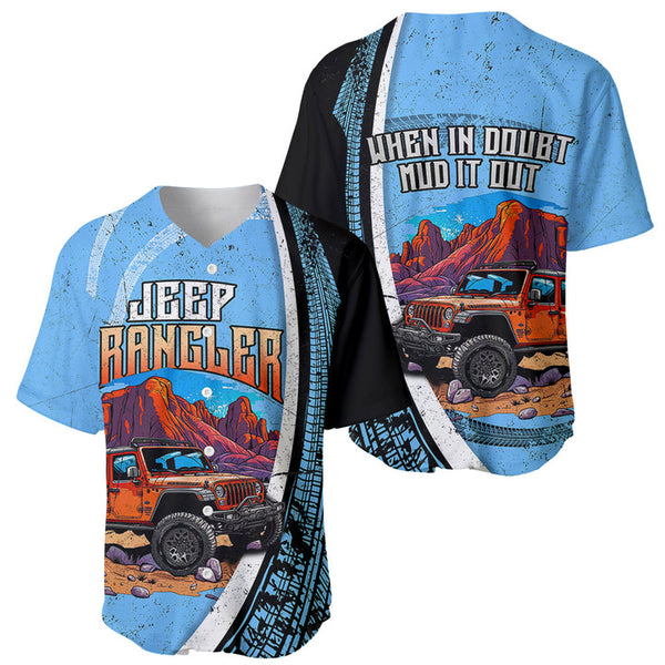 Maxcorners Jeep Wrangler When In Doubt Mud It Out Jersey Shirt