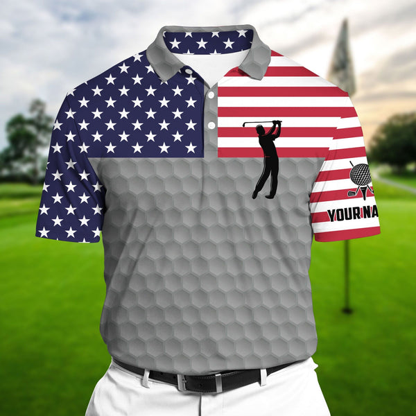 Max Corners Silver Pride Super Cool American Golf Man, Golf Polo Shirts Multicolor Custom Name Polo