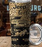 Maxcorners Jeep Girl Leopard 3D Over Printed Tumbler