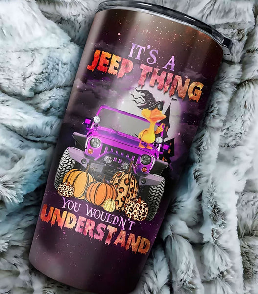 Maxcorners It's A Jeep Thing Duck Halloween 3D Over Printed Tumbler