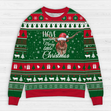 Maxcorners Texas Longhorn Have Yourself Merry Little Christmas Sweater