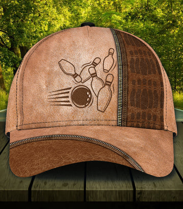 Maxcorners Bowling Pins Brown Classic 3D Cap