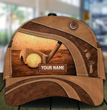 Maxcorners Golf Lover Brown Classic Customized Name All Over Printed Cap