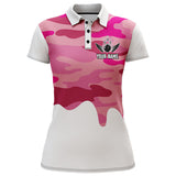 Maxcorners Bowling Pink Camo Pattern Personalized All Over Printed Shirt For Women