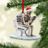 Maxcorners Personalized The Best Seat In The House Skull Toilet Sitting Christmas - Ornament