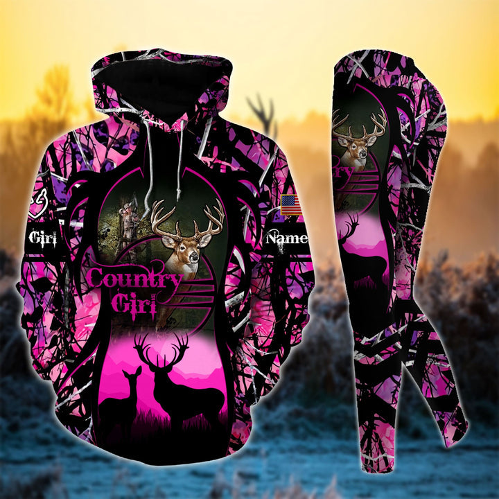 Max Corner Premium Deerhorn Country Girl Personalized 3D Style 2 Combo Hoodie & Legging Set