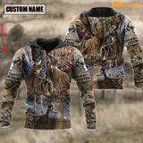 Maxcorners Custom Name Hunting Deer Autunm Style Shirt 3D All Over Printed Clothes