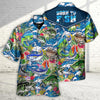 Maxcorners Fishing Hunting Born To Fish 2 Tropical Vibe Hawaiian Shirt