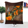 Maxcorners Personalized Deer Hunting Camo Imitation Leather Printing Custom Name - Blanket