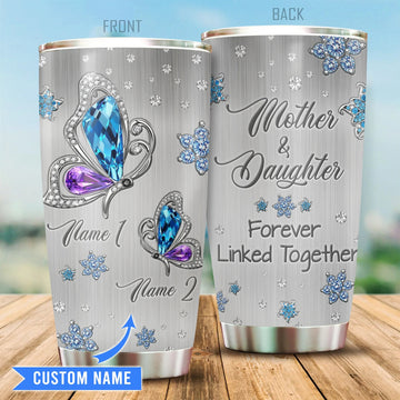 Maxcorners Mother's Day Butterfly Mother And Daughter Personalized 3D Over Printed Tumbler