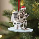 Maxcorners Personalized The Best Seat In The House Skull Toilet Sitting Christmas - Ornament