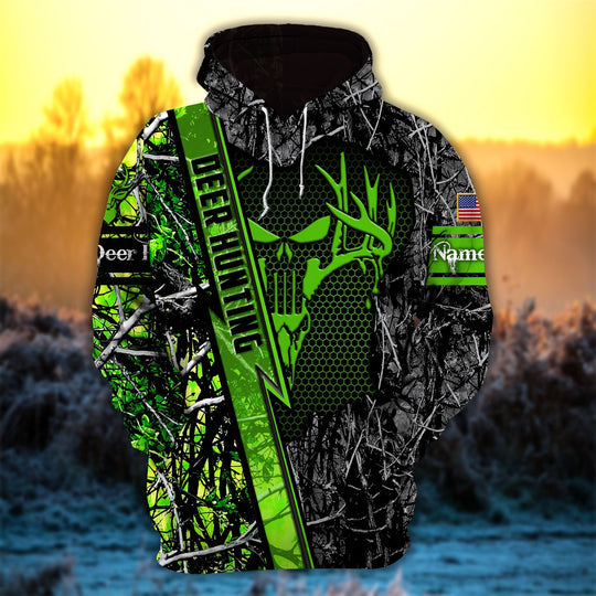 Maxcorners Personalized Deer Hunter Hunting Hoodies 3D Multicolored