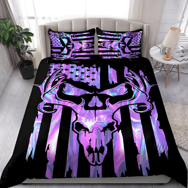 Maxcorners Deer Hunting Black Purple Blanket