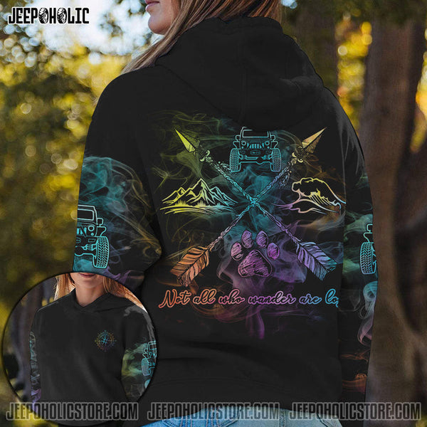 Maxcorners Not All Who Wander Are Lost Arrow Hoodie