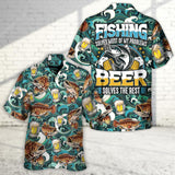 Maxcorners Fishing Beer Fishing Solves Most Of My Problems Beer Solves The Rest Hawaiian Shirt