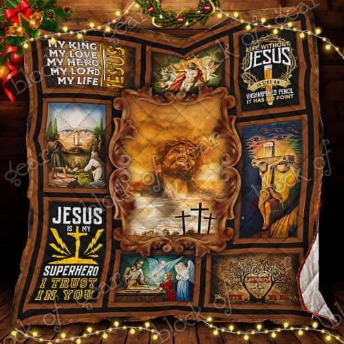 Maxcorners Jesus Is My Love My Hero Quilt  - Blanket