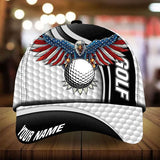 Maxcorners Golf Premium Eagle And Golf Personalized Name All Over Printed Cap