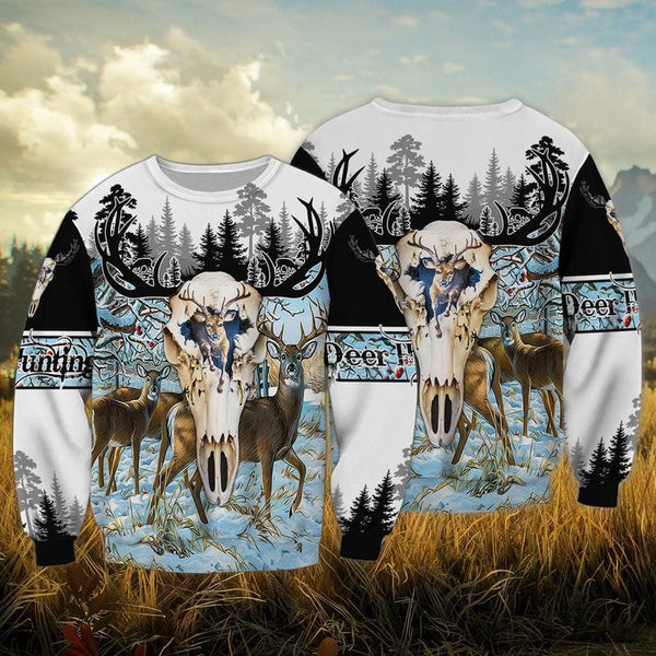 Maxcorners Deer Skull Hunting All Over Printed 3D Shirts