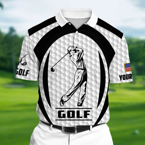 Max Corners White Pride The Unique Cool Golf 3D Polo Shirts Multicolor Custom Name Polo