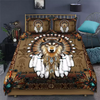 Premium Unique Wolf Native American 3D All Over Printed Quilt Bedding Set