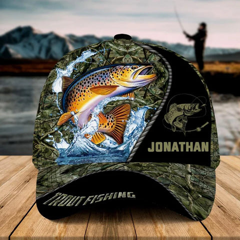 Maxcorners Personalized Trout Fishing Grass Cap