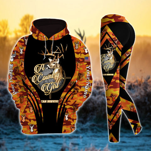 Max Corner Deer Hunting Country Girl Camo Pattern Personalized 3D Style 2 Combo Hoodie & Legging Set
