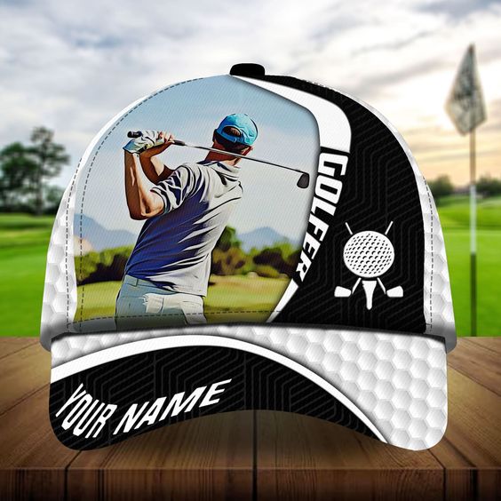 Maxcorners Golf Premium Art Boomerang Personalized Name All Over Printed Cap