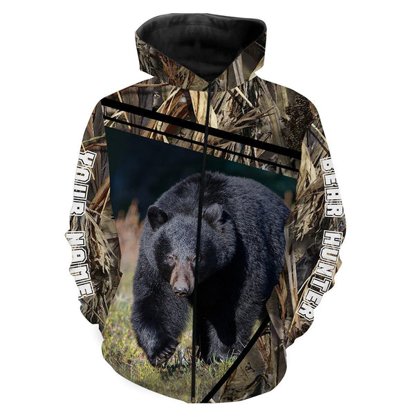 Maxcorners Black Bear Hunting Custom Name 3D All Over Print Shirts