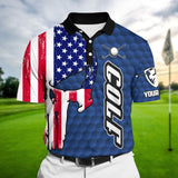 Max Corners Navy Pride Premium Cool American Skull Golf Polo Shirts Multicolored Custom Name Polo
